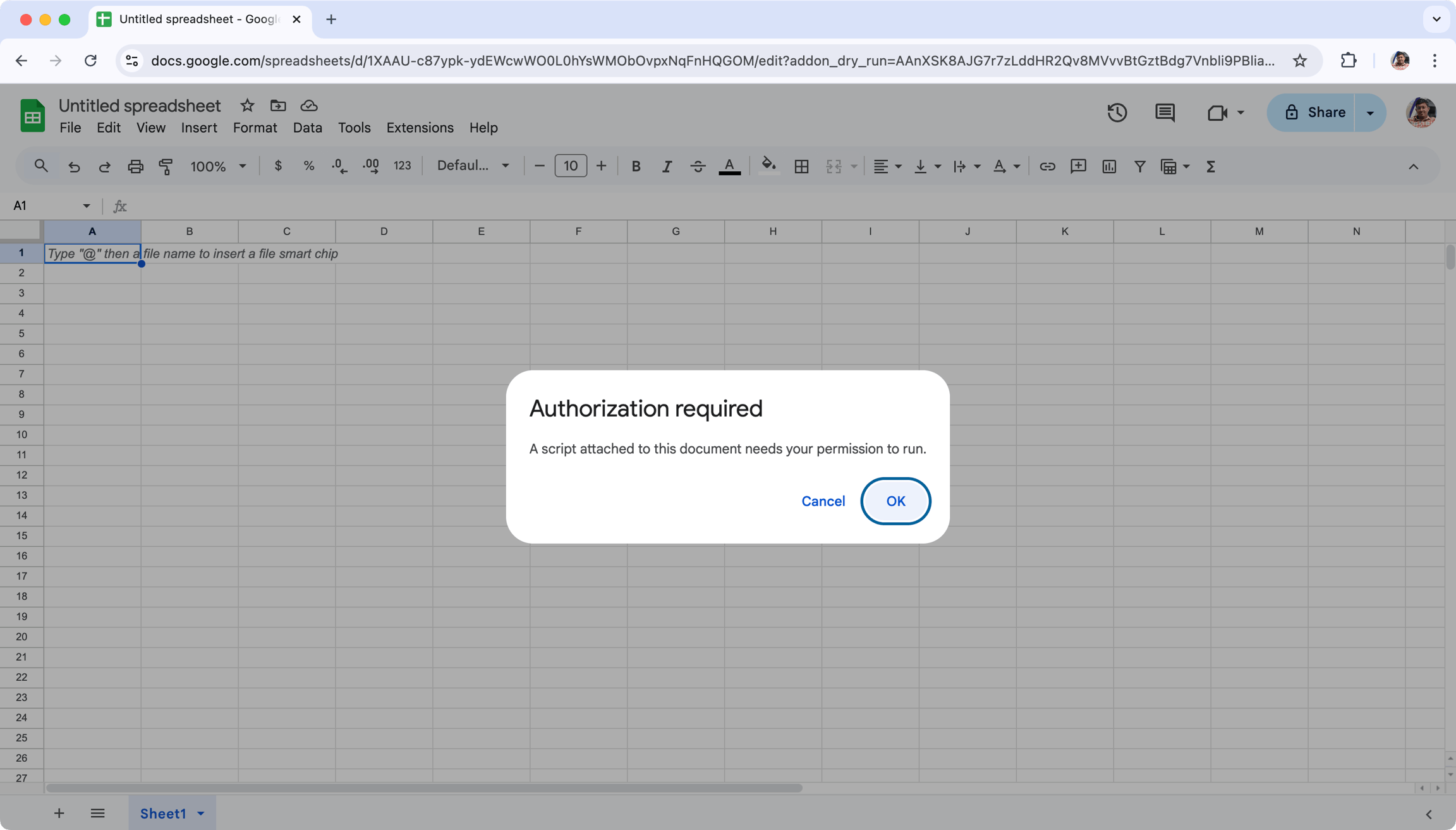 Google Sheet Add-on Permissions