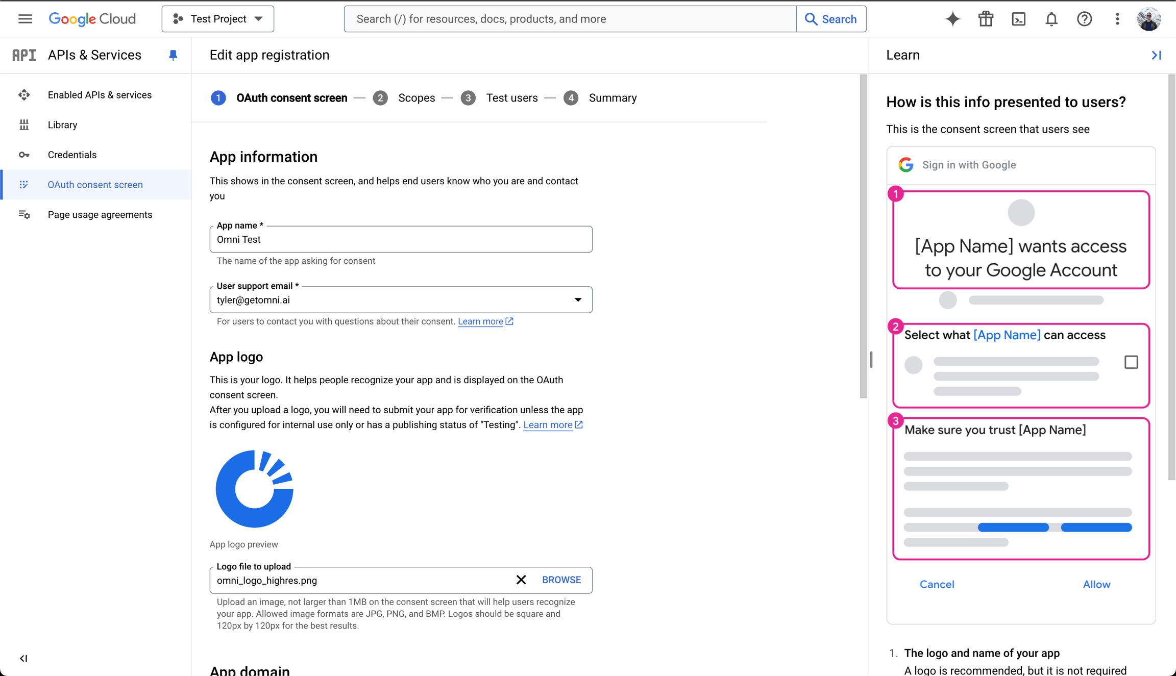 Configure app details