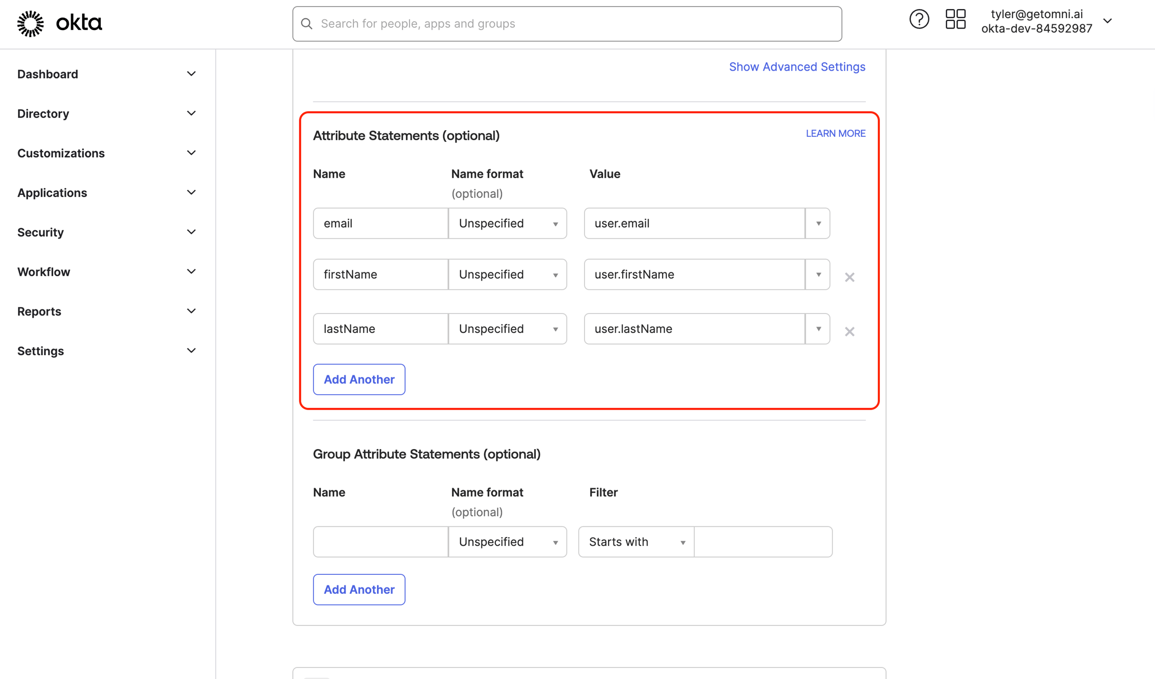 Configure the application with your OmniAI callback url