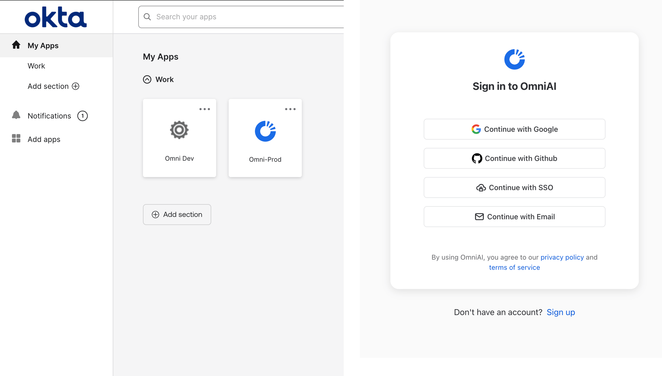 Successful SAML configuration