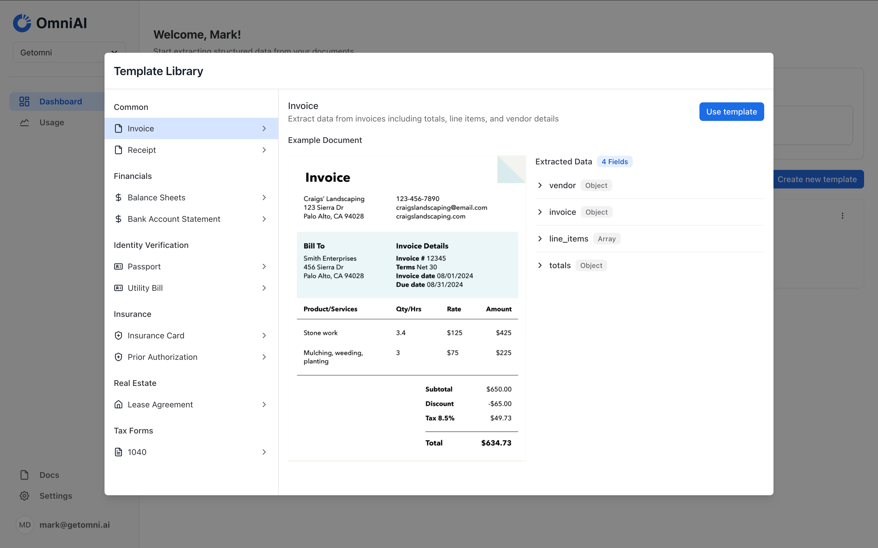 Create Invoice Template