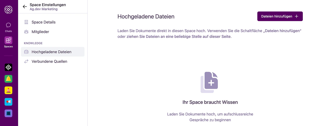 Upload-Schnittstelle für Hochgeladene Dateien