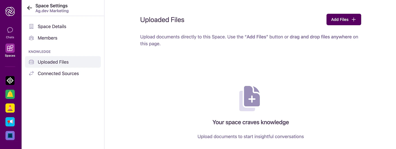 Uploaded Files upload interface