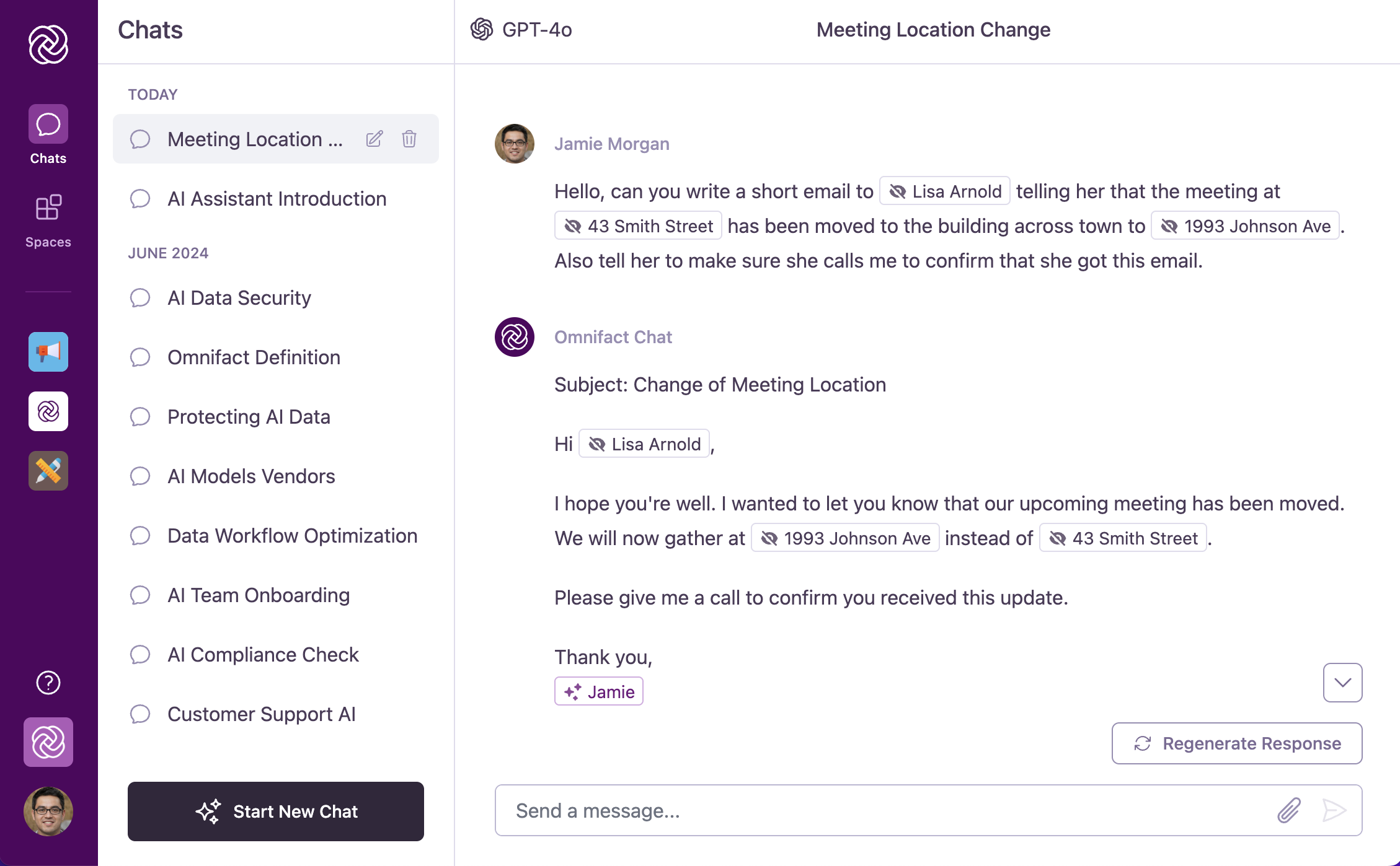 Inside an Active Chat