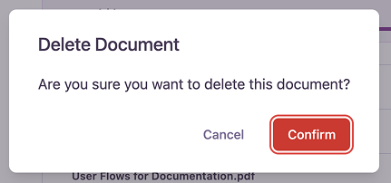 Deleting a document in Knowledge Base