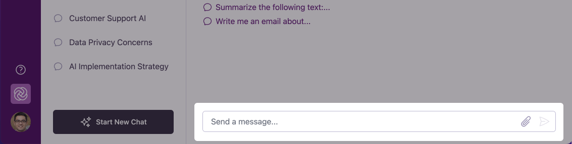 Typing Your First Question