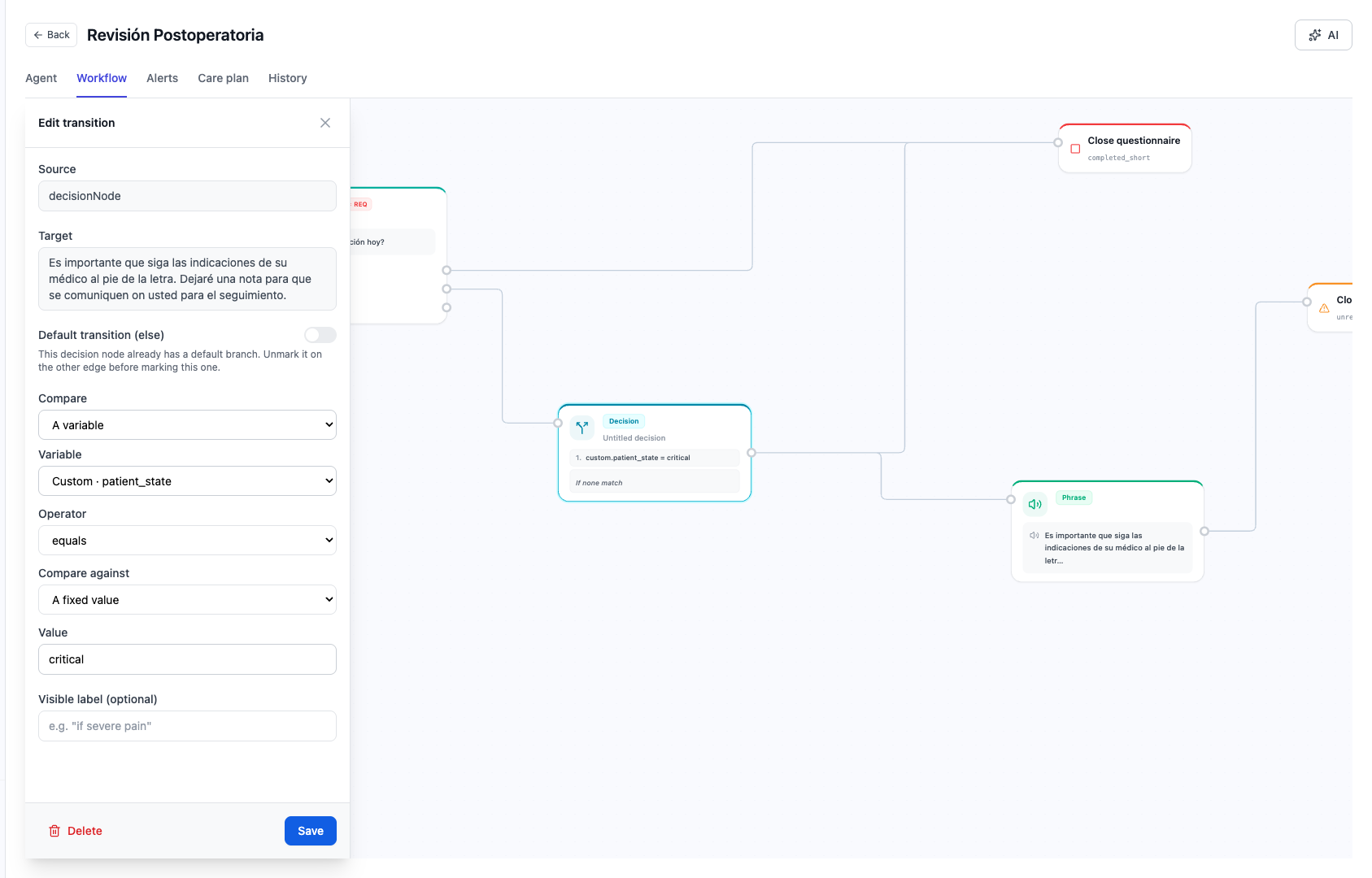 Conditional rule editor