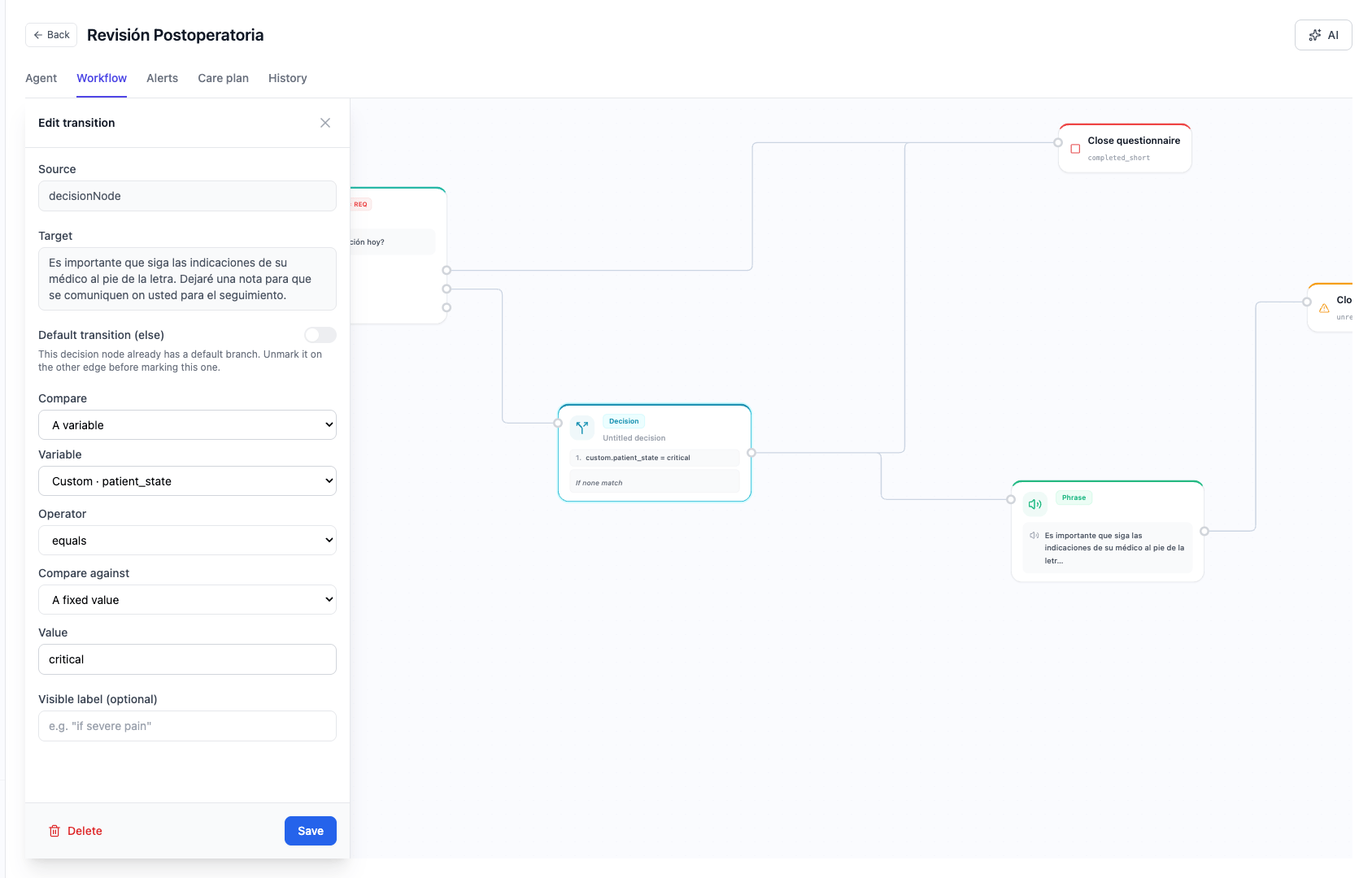 Conditional rule editor