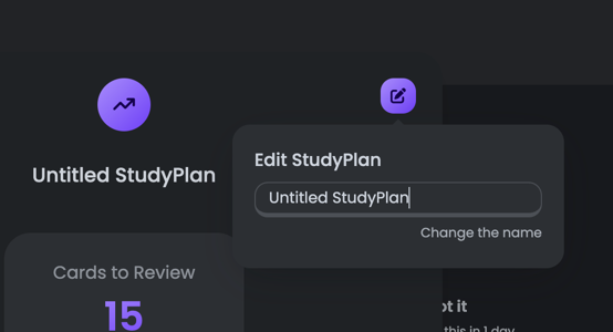 Edit StudyPlan