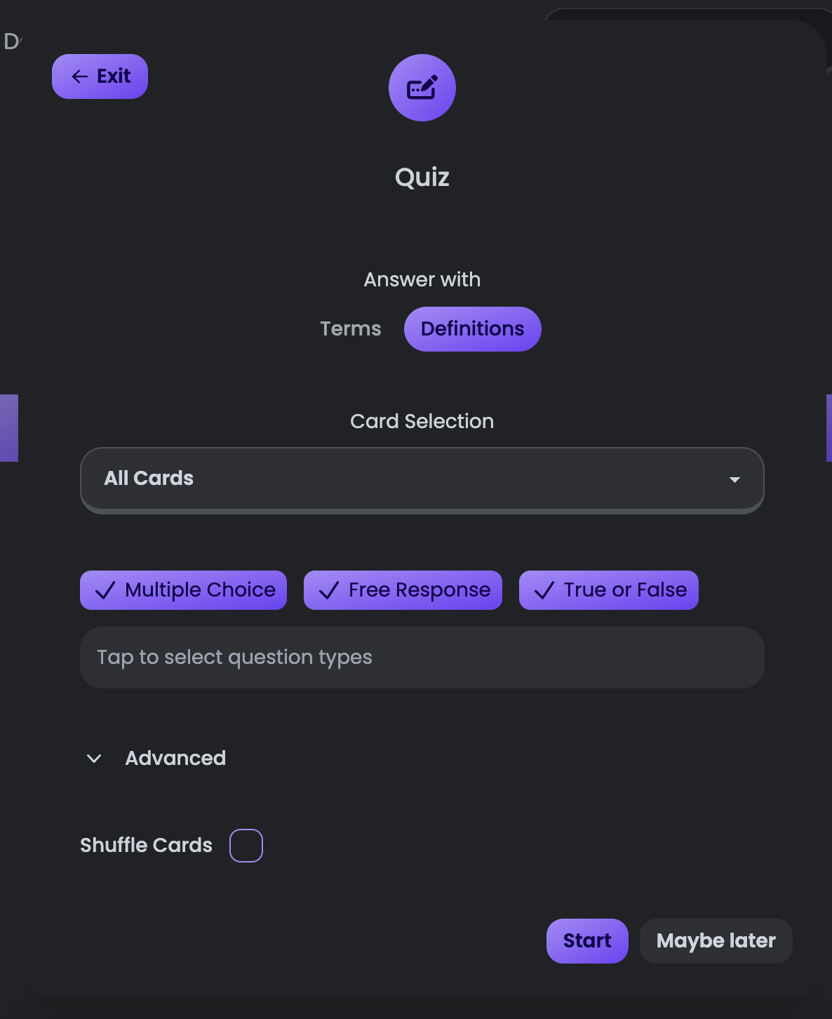 Initial Settings and Options