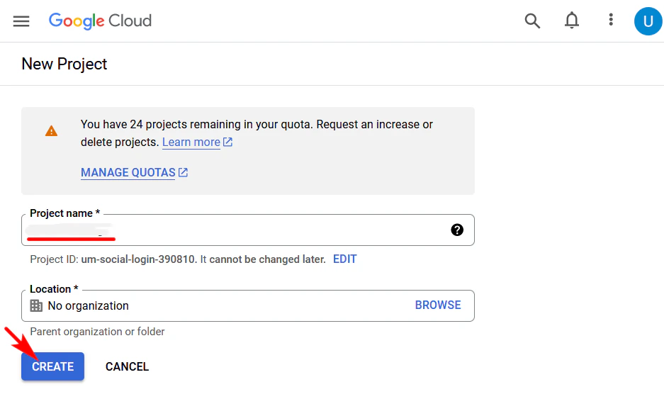 Nome do Projeto no Google Cloud