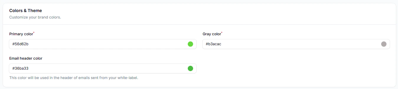 Configuração de Tema e Cores