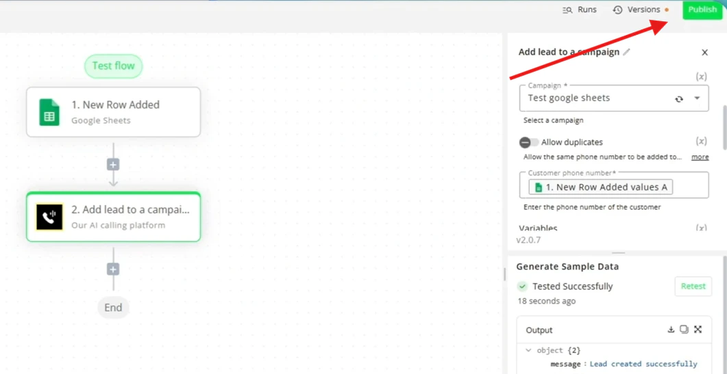 Publicando a automação