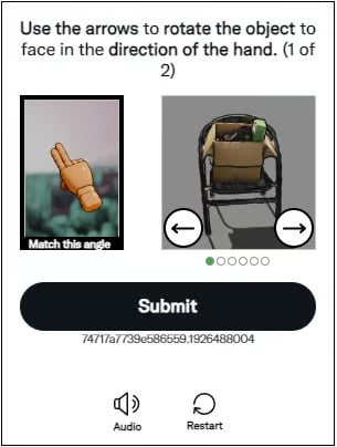 FunCaptcha rotate object challenge