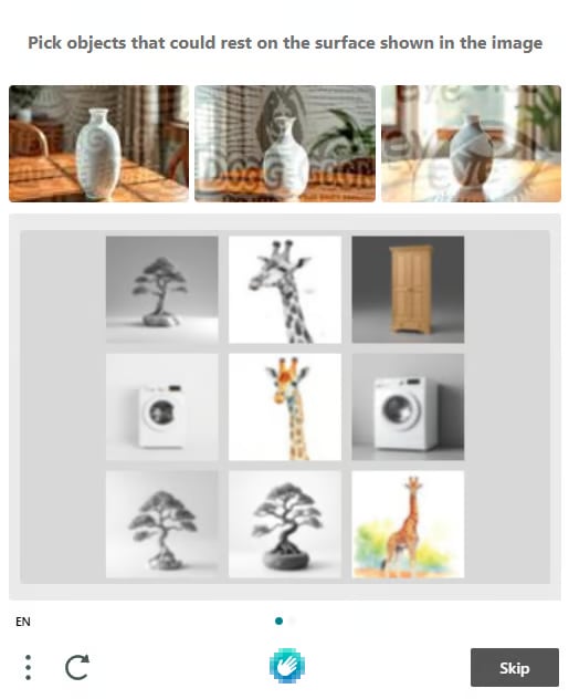 hCaptcha grid challenge