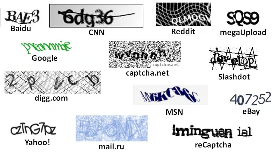 Các dạng captcha ImageToText phổ biến