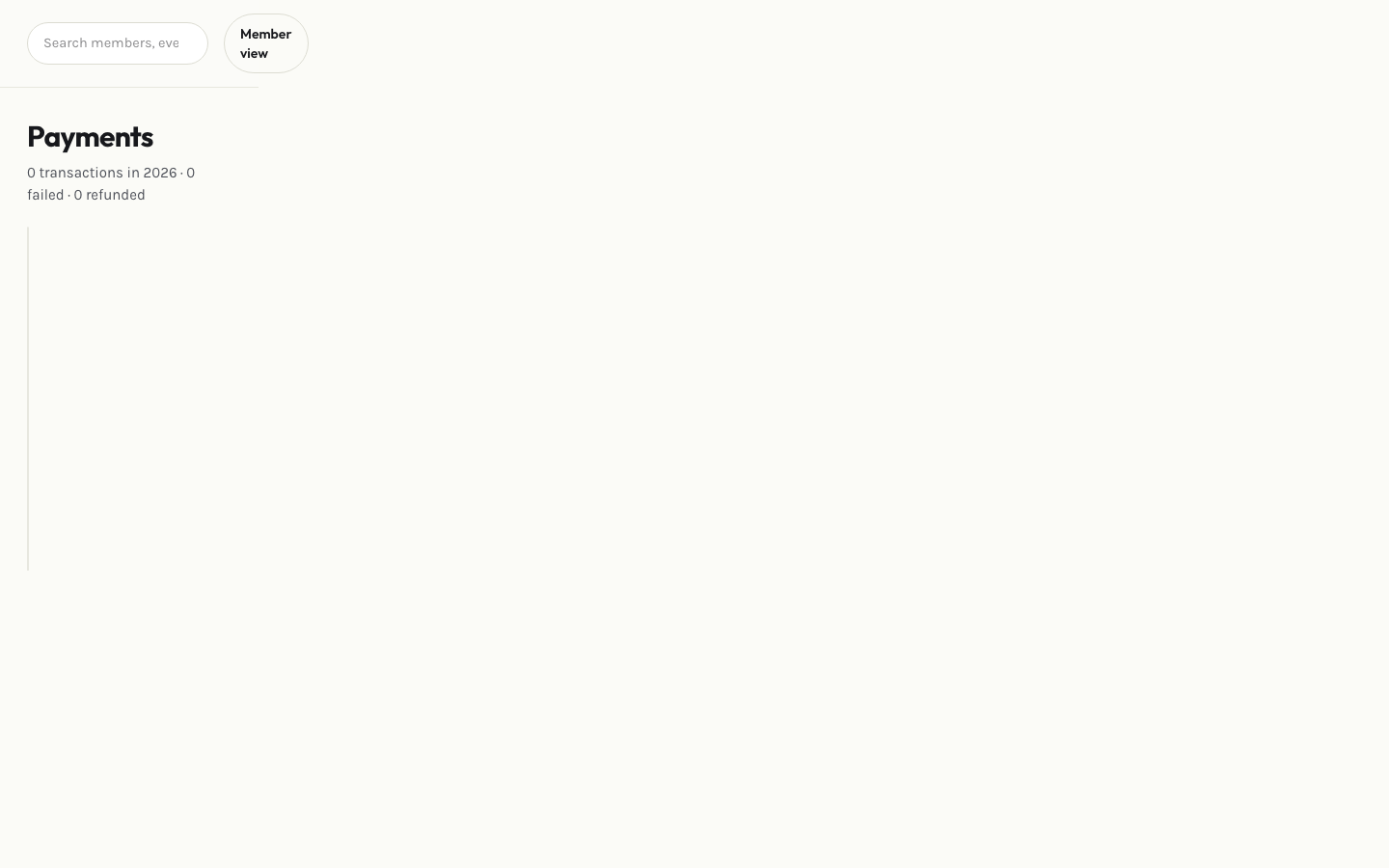 Admin payments page
