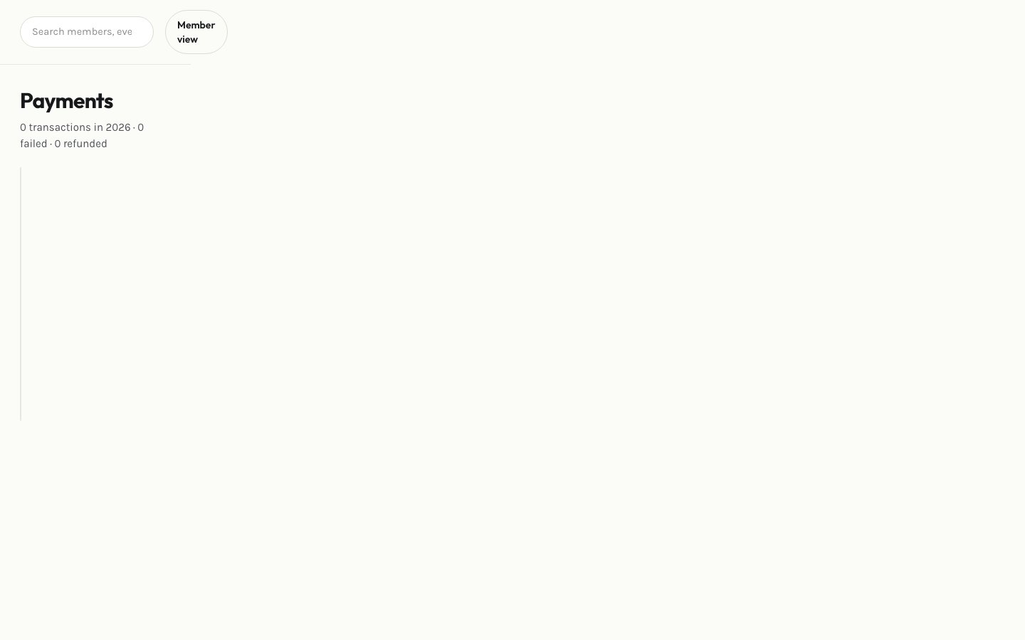 Admin payments page