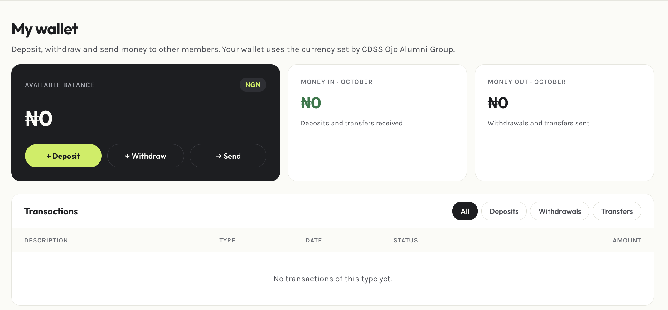 Member wallet