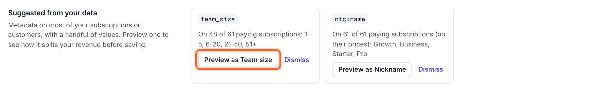 A suggested breakdown with Preview outlined