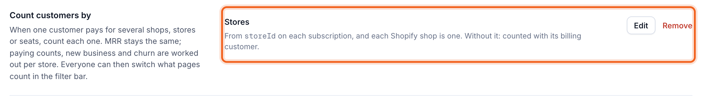Count customers by, with the unit and where it comes from outlined
