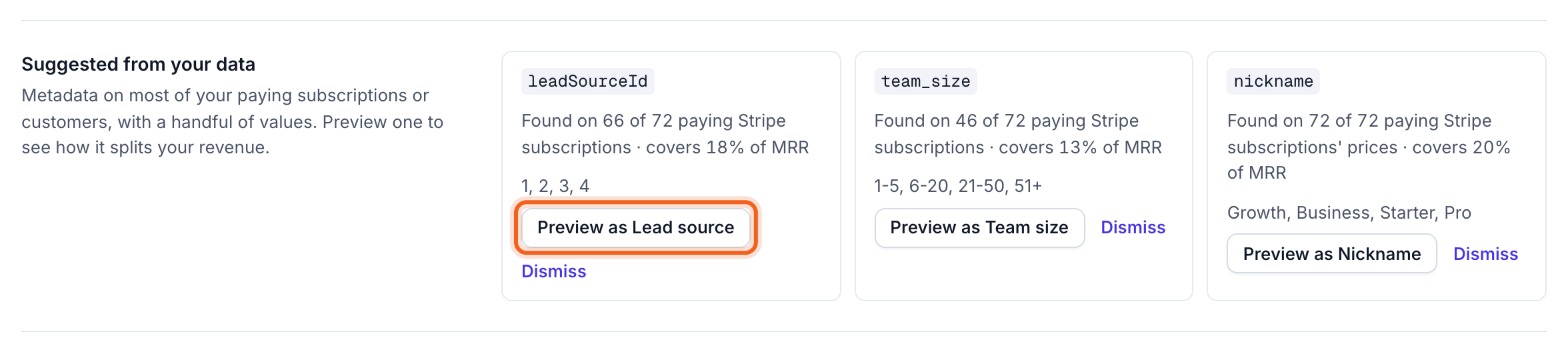 A suggested breakdown with Preview outlined