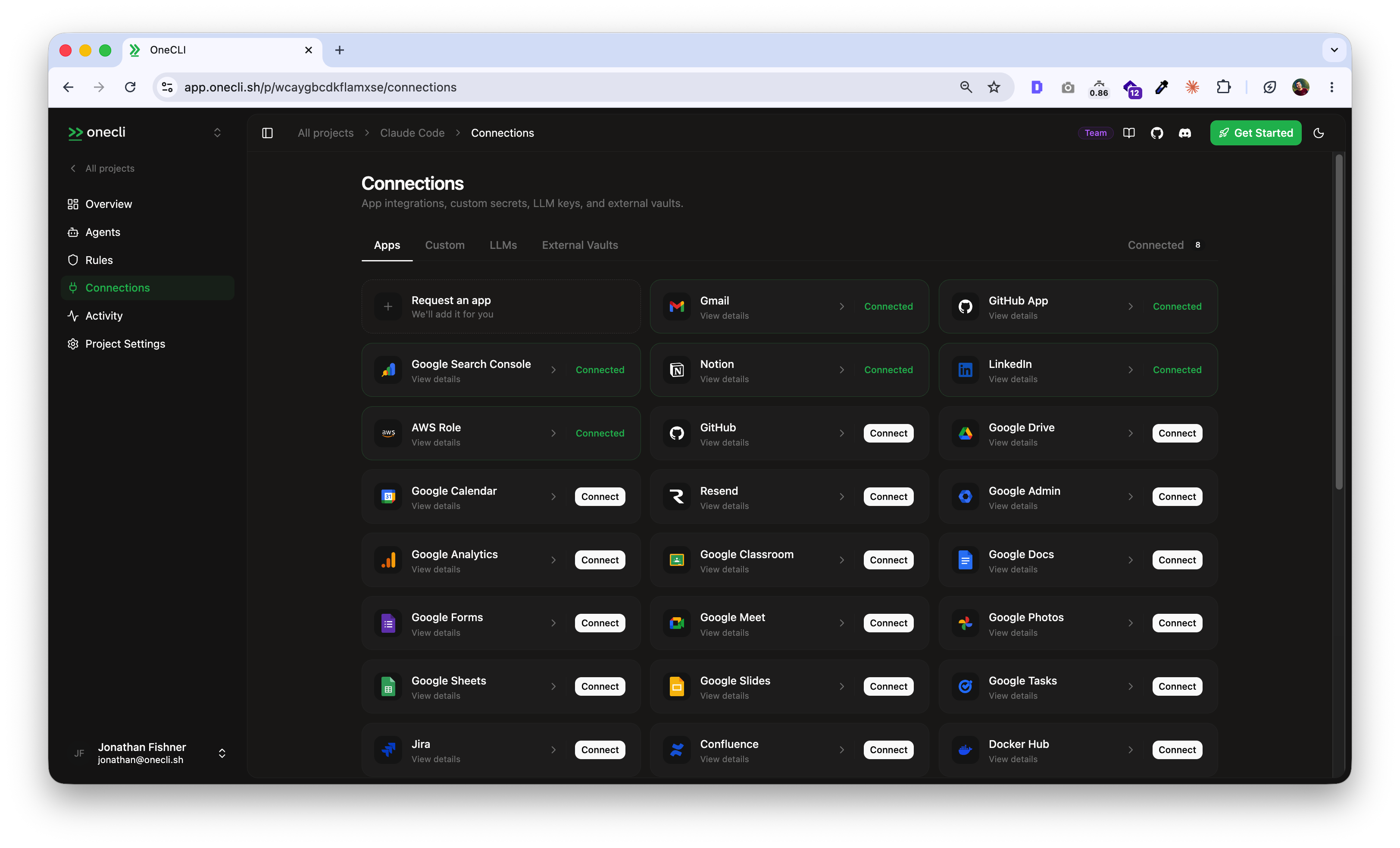 Connect a service in the Hogpass dashboard
