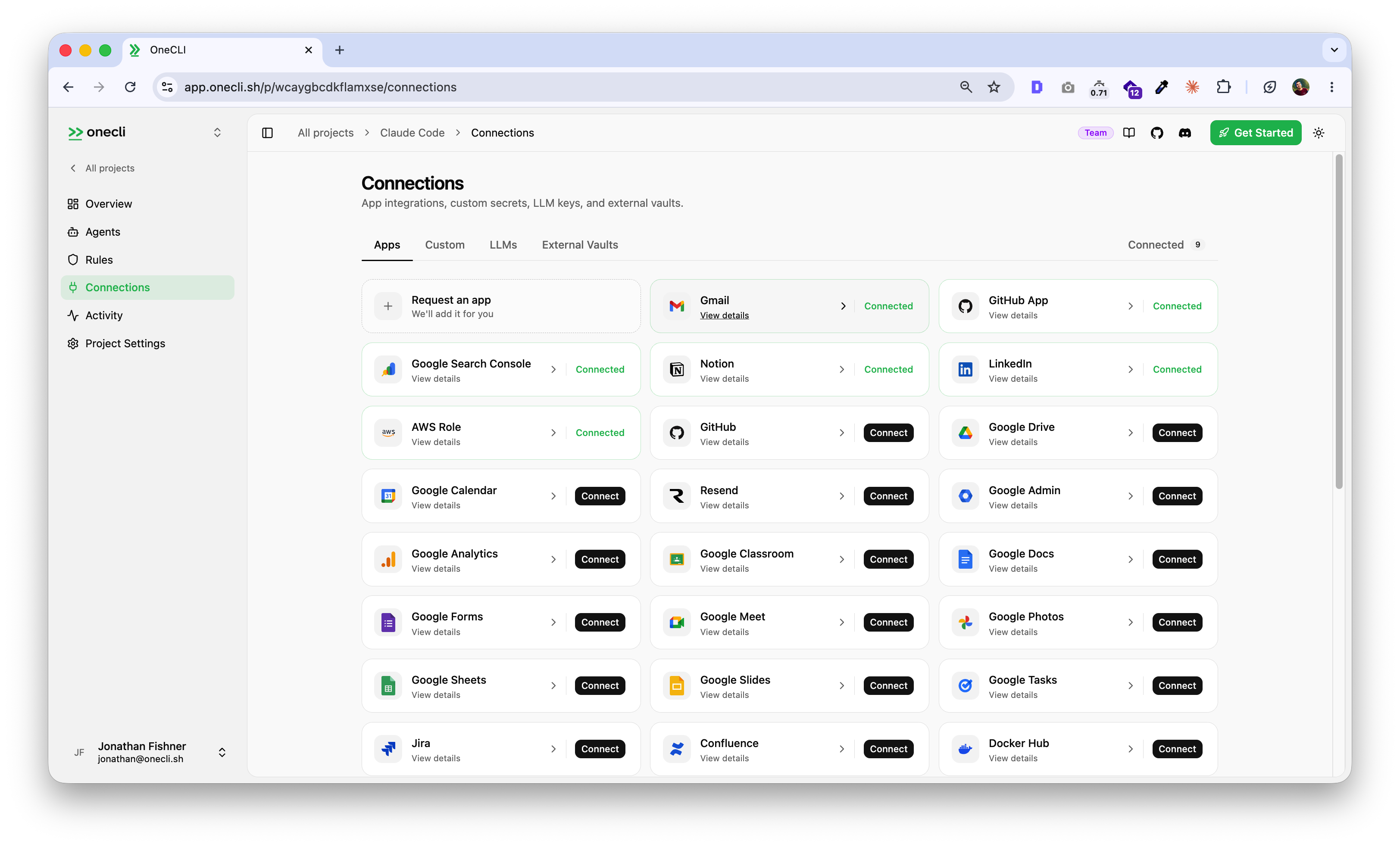 Connect a service in the Hogpass dashboard