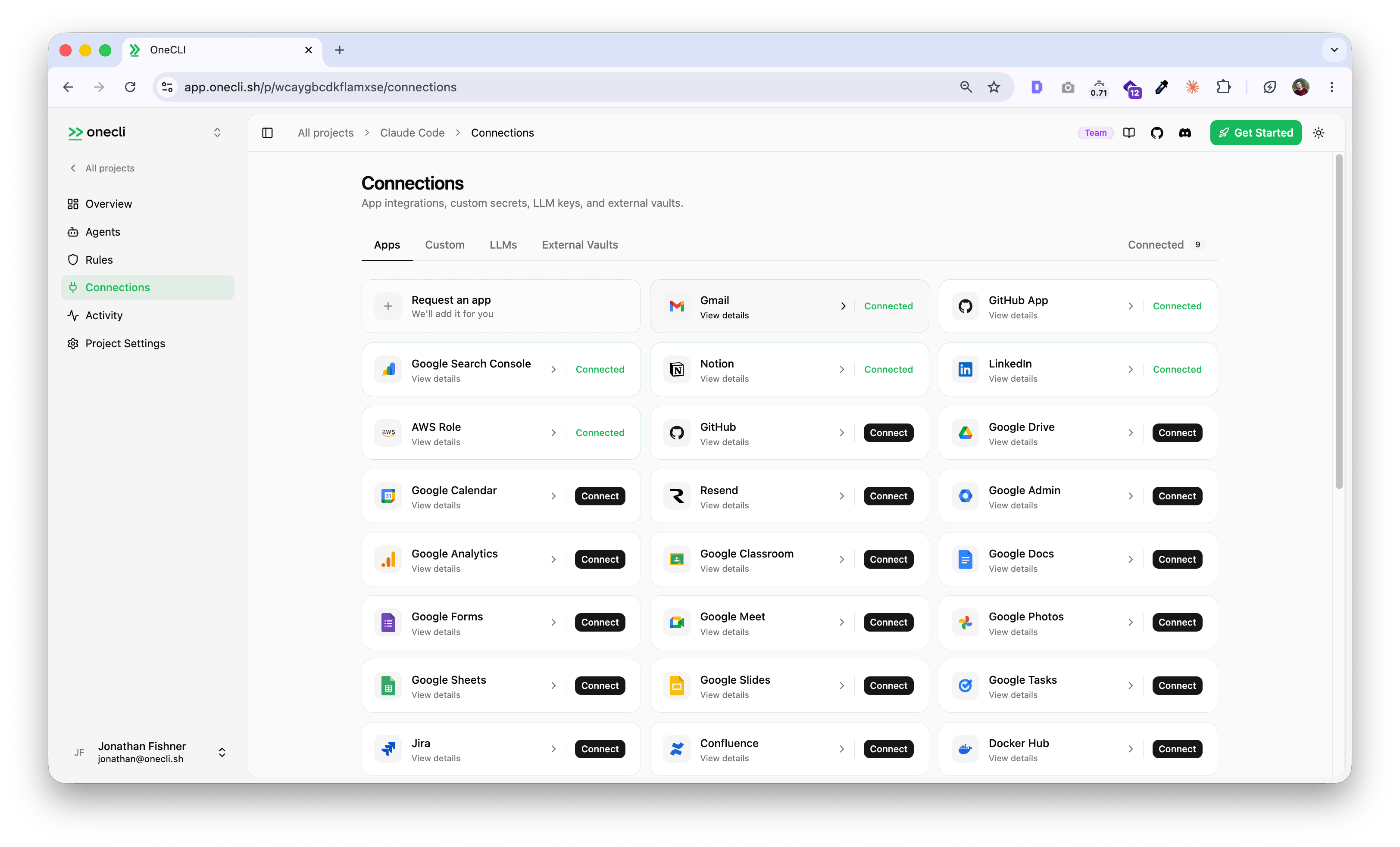 Connect a service in the Hogpass dashboard