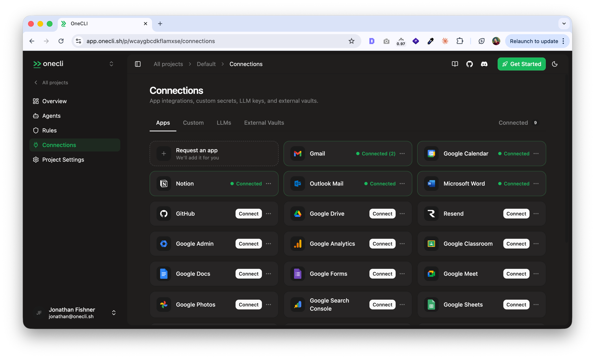 Hogpass Connections dashboard