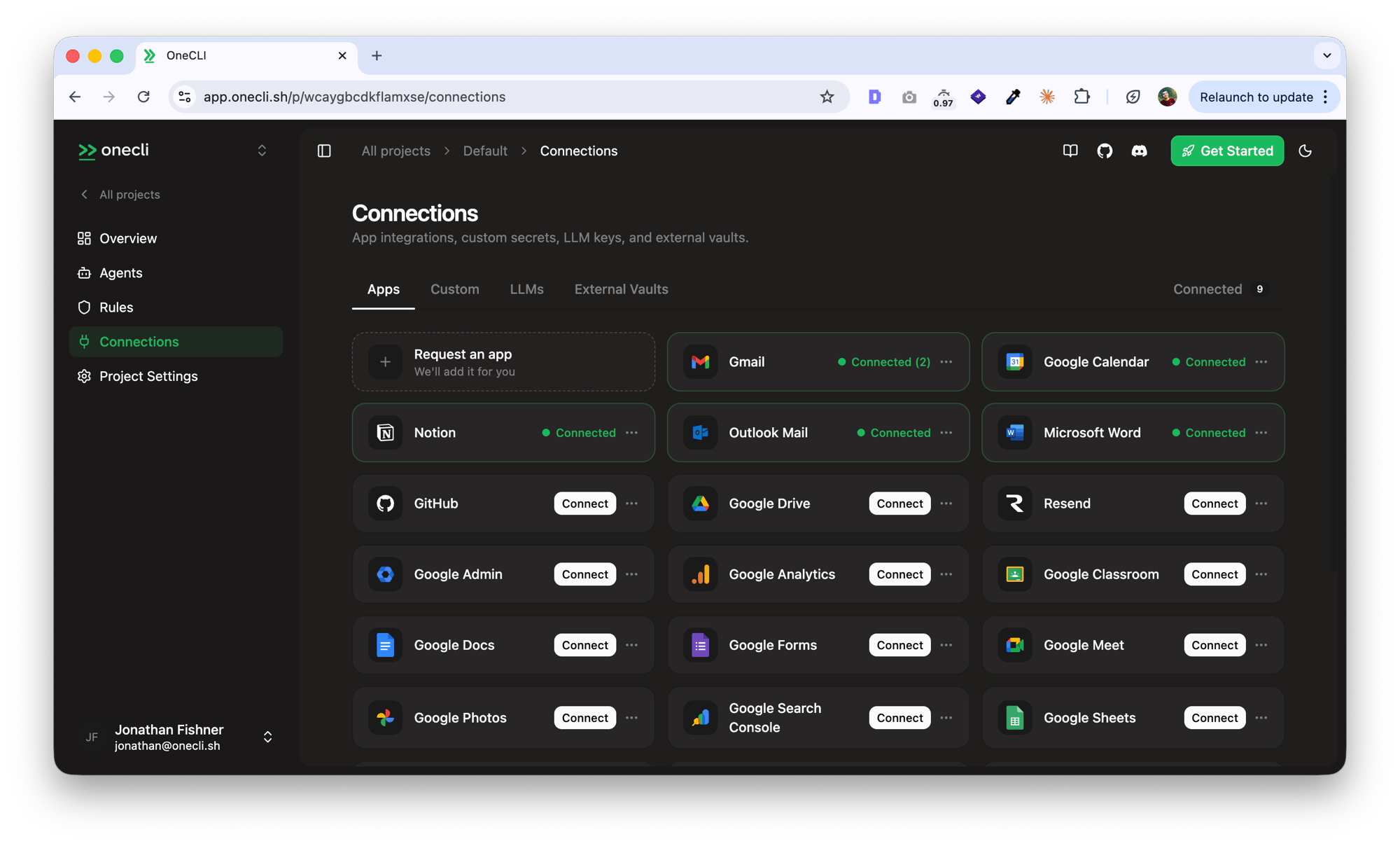 Hogpass Connections dashboard