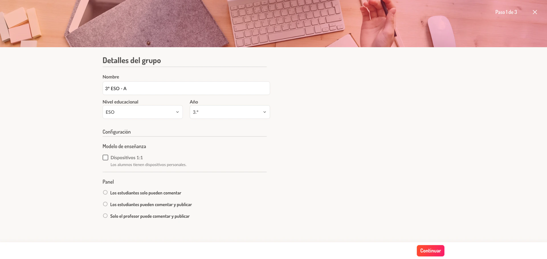Formulario completo paso 1