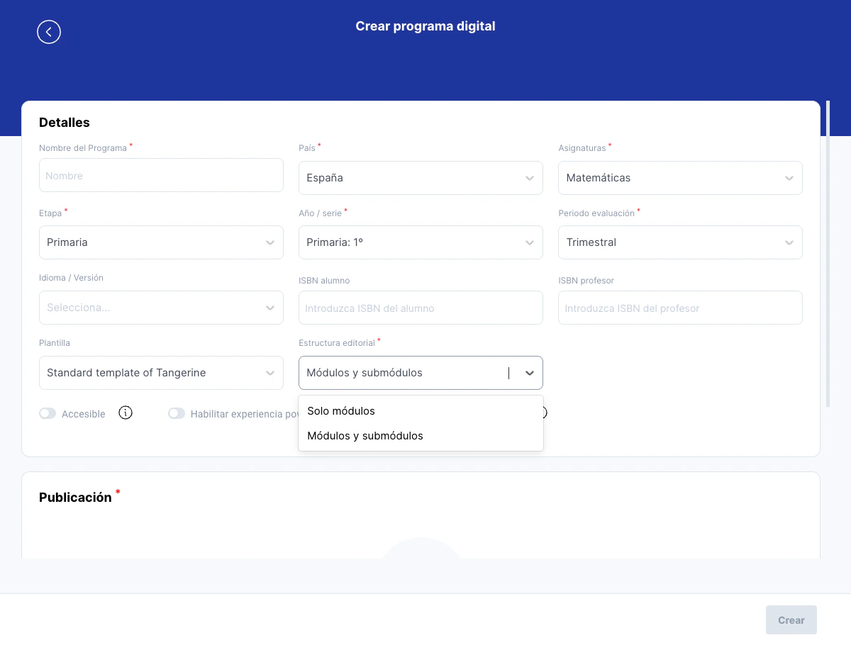 Selector de estructura