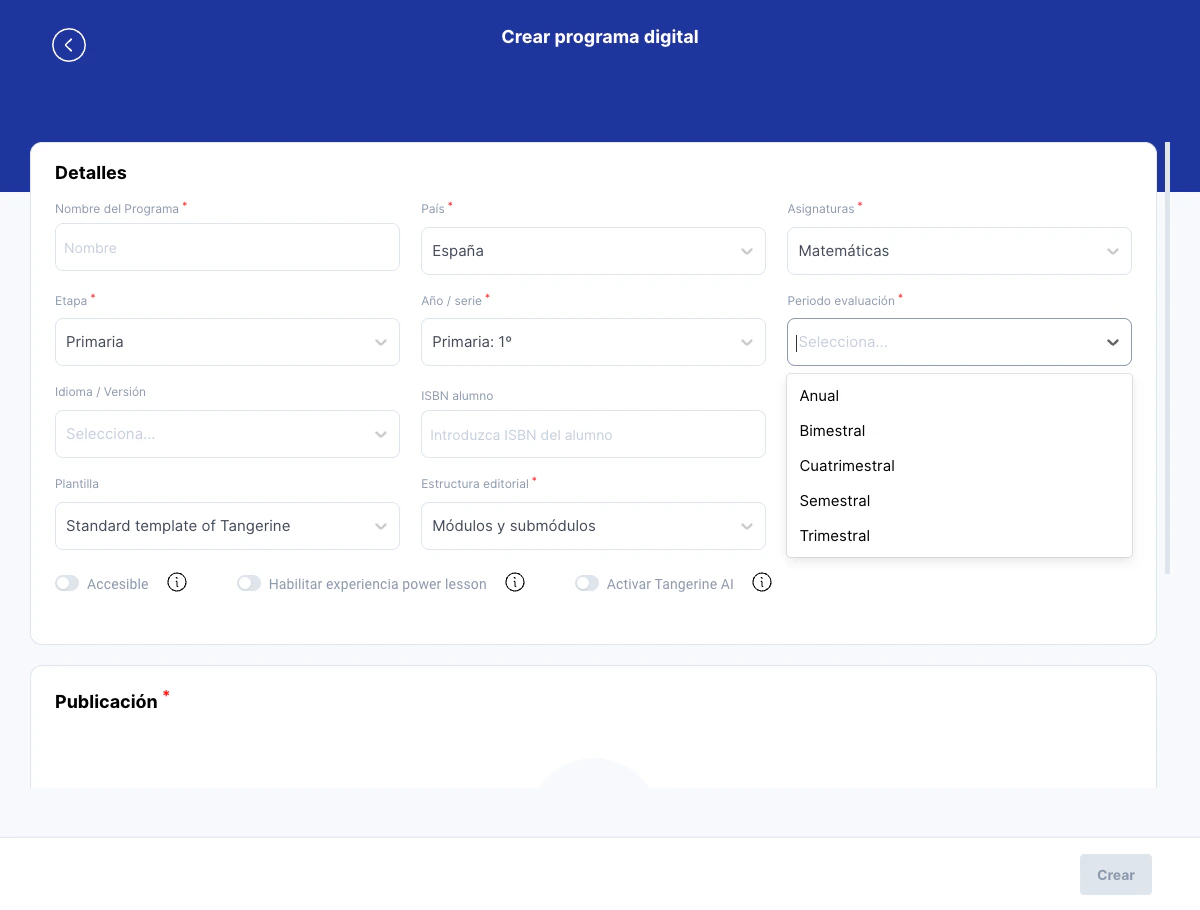 Selector de período