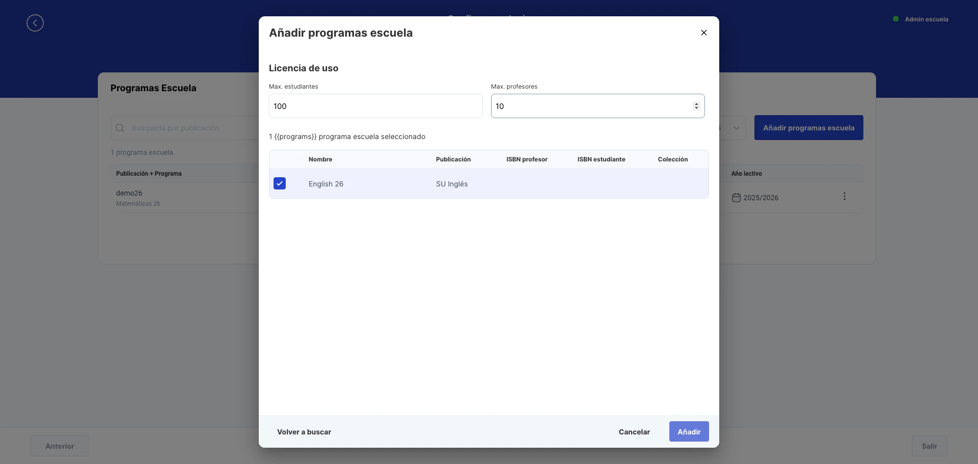 Configuración de licencias de uso