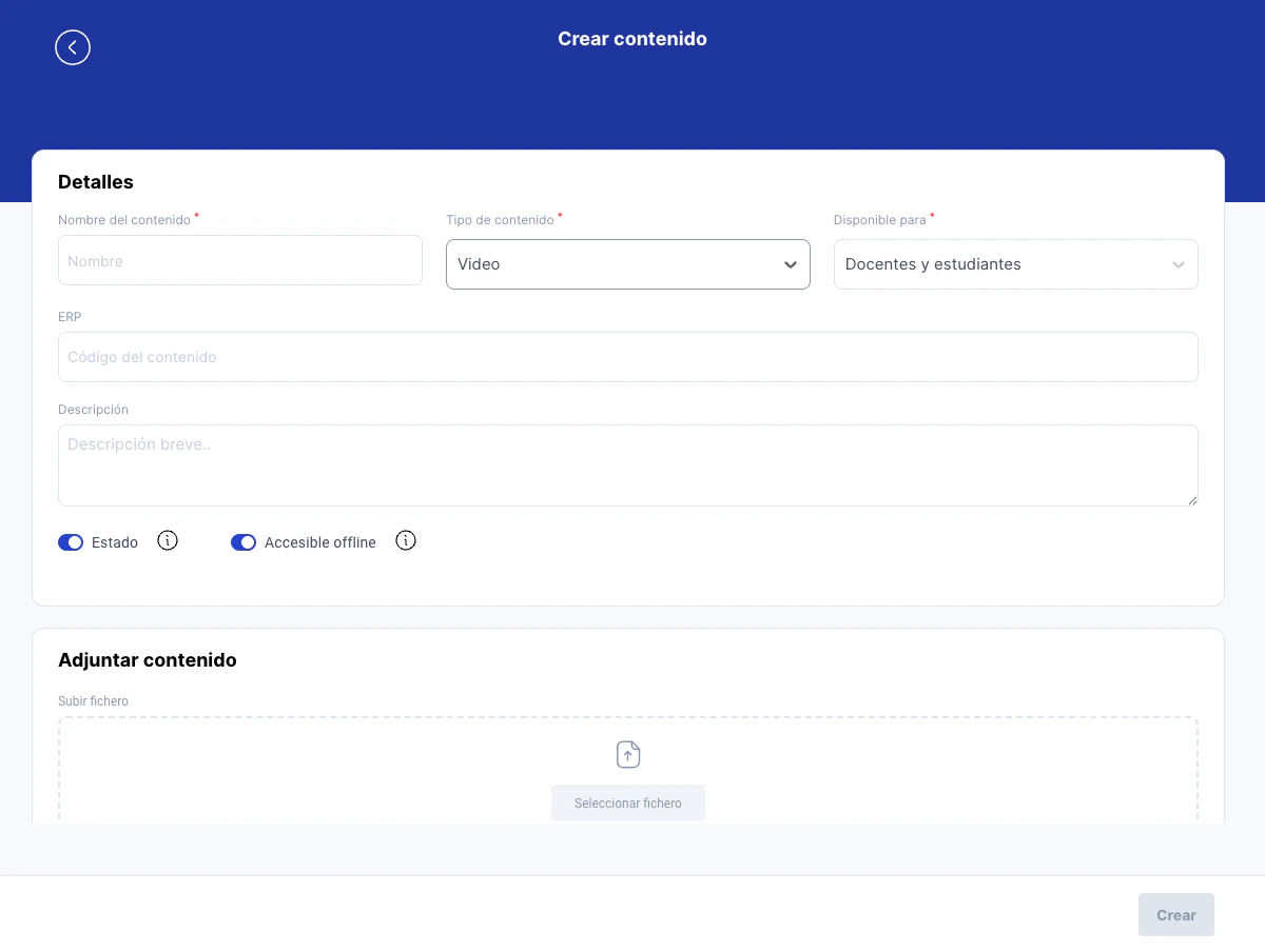Subir archivo de video
