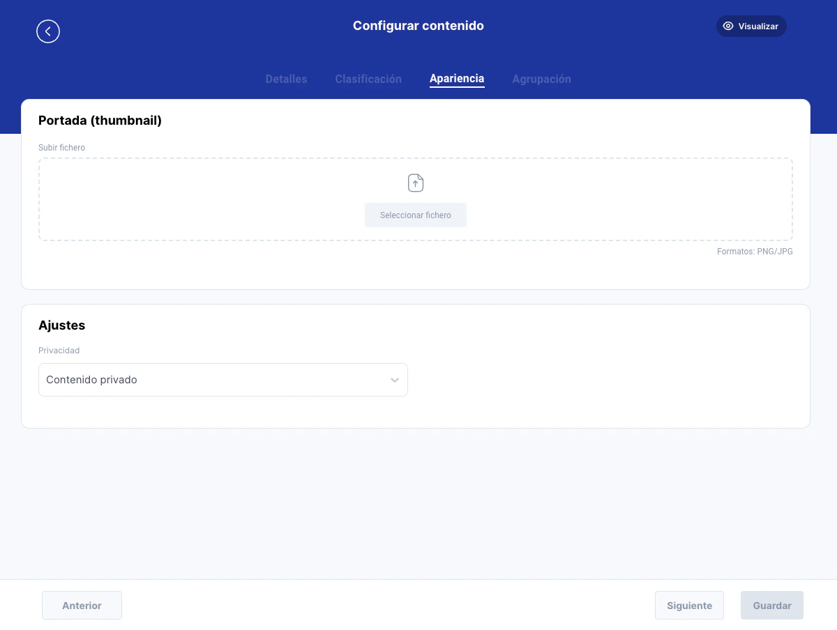 Paso de Apariencia con thumbnail