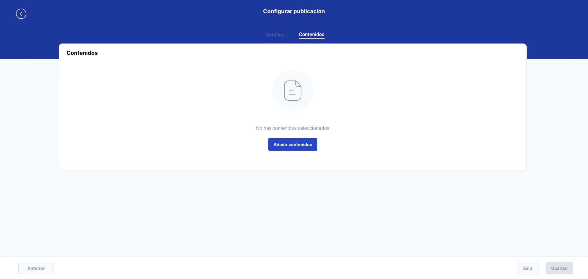 Asignación de contenidos