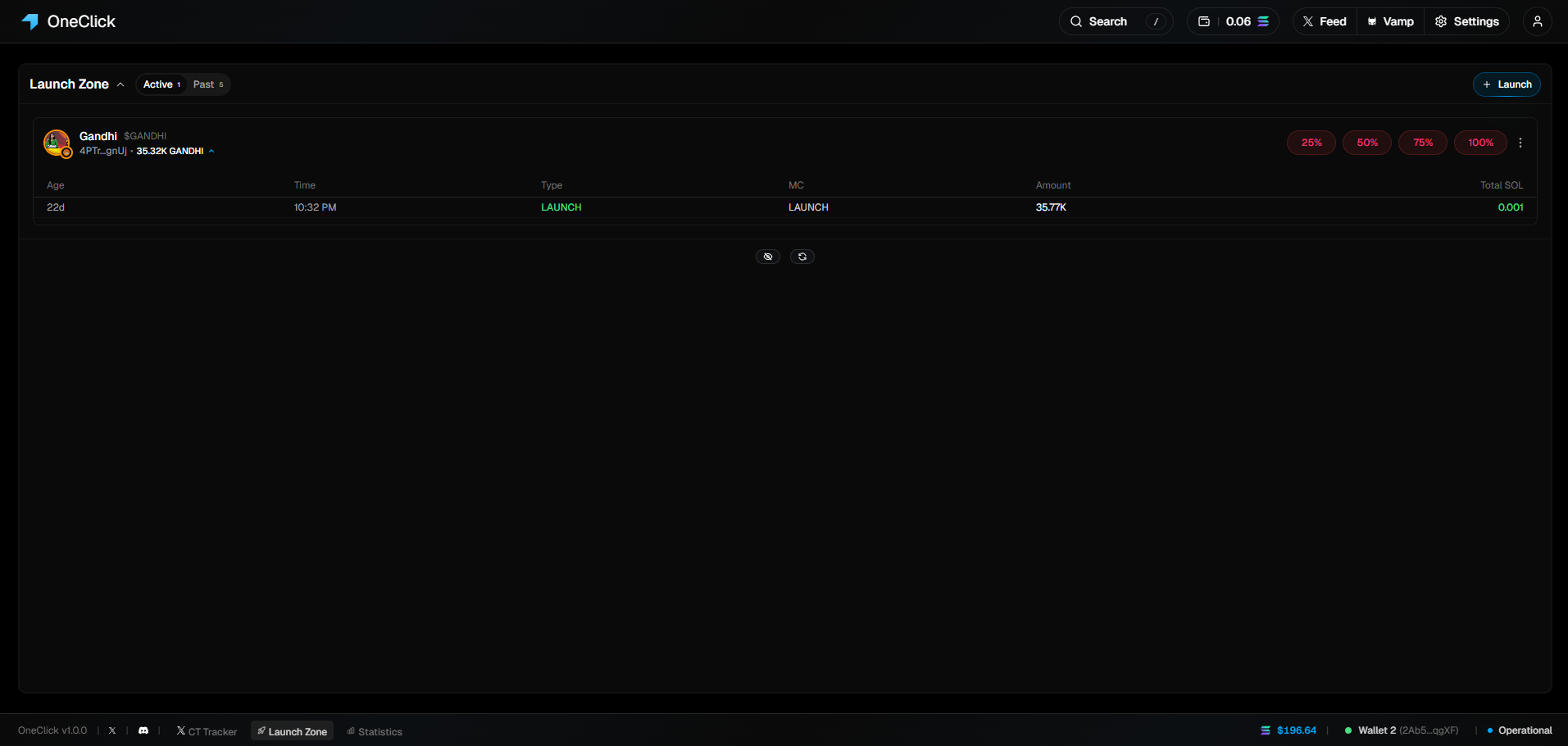 Launch Zone Interface
