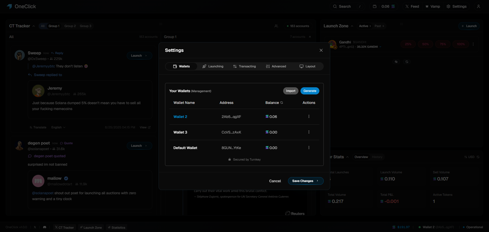 Wallet Management Interface