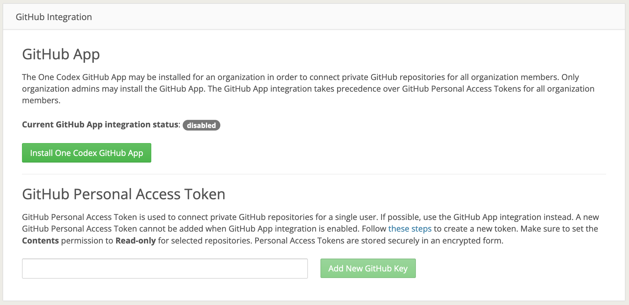 Connecting your GitHub Repository - One Codex Developer Docs