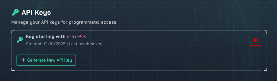 Generate API Key