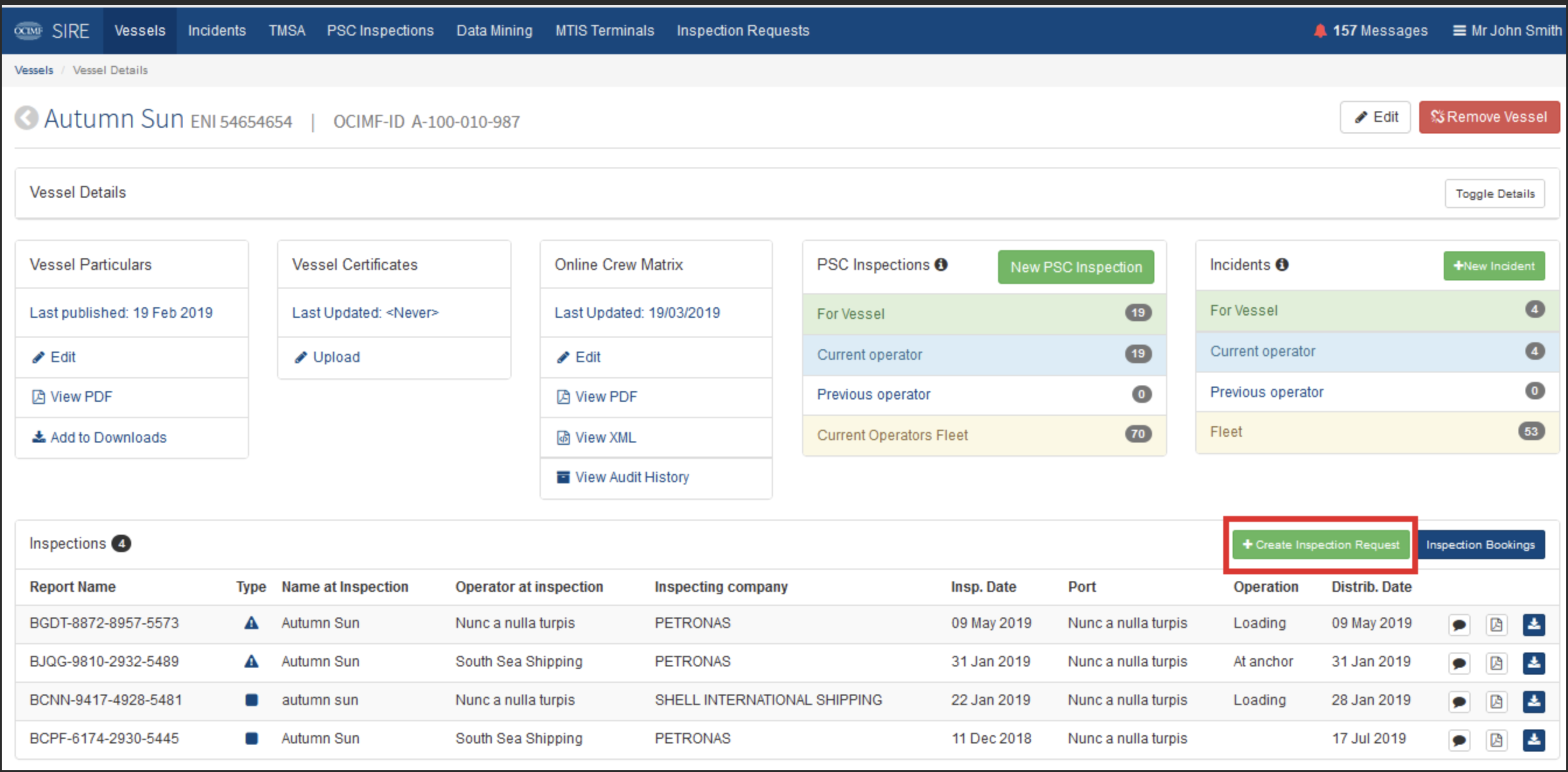 SIRE Vessel Interface
