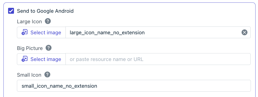 Notification icons - OneSignal
