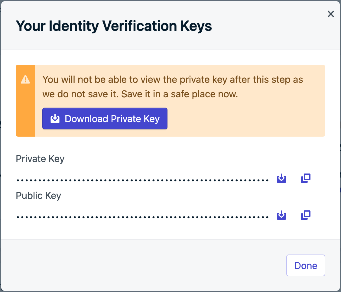 Key Verification Form Identity verification - OneSignal