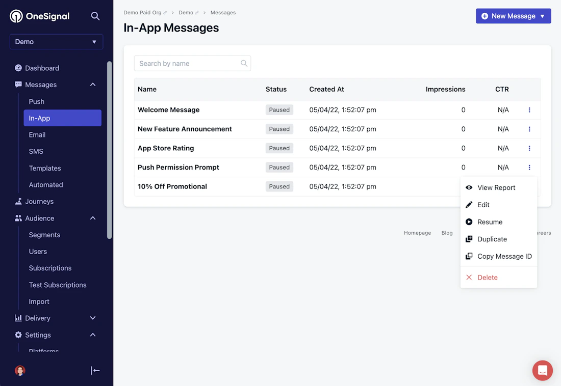Prompt for push permissions - OneSignal