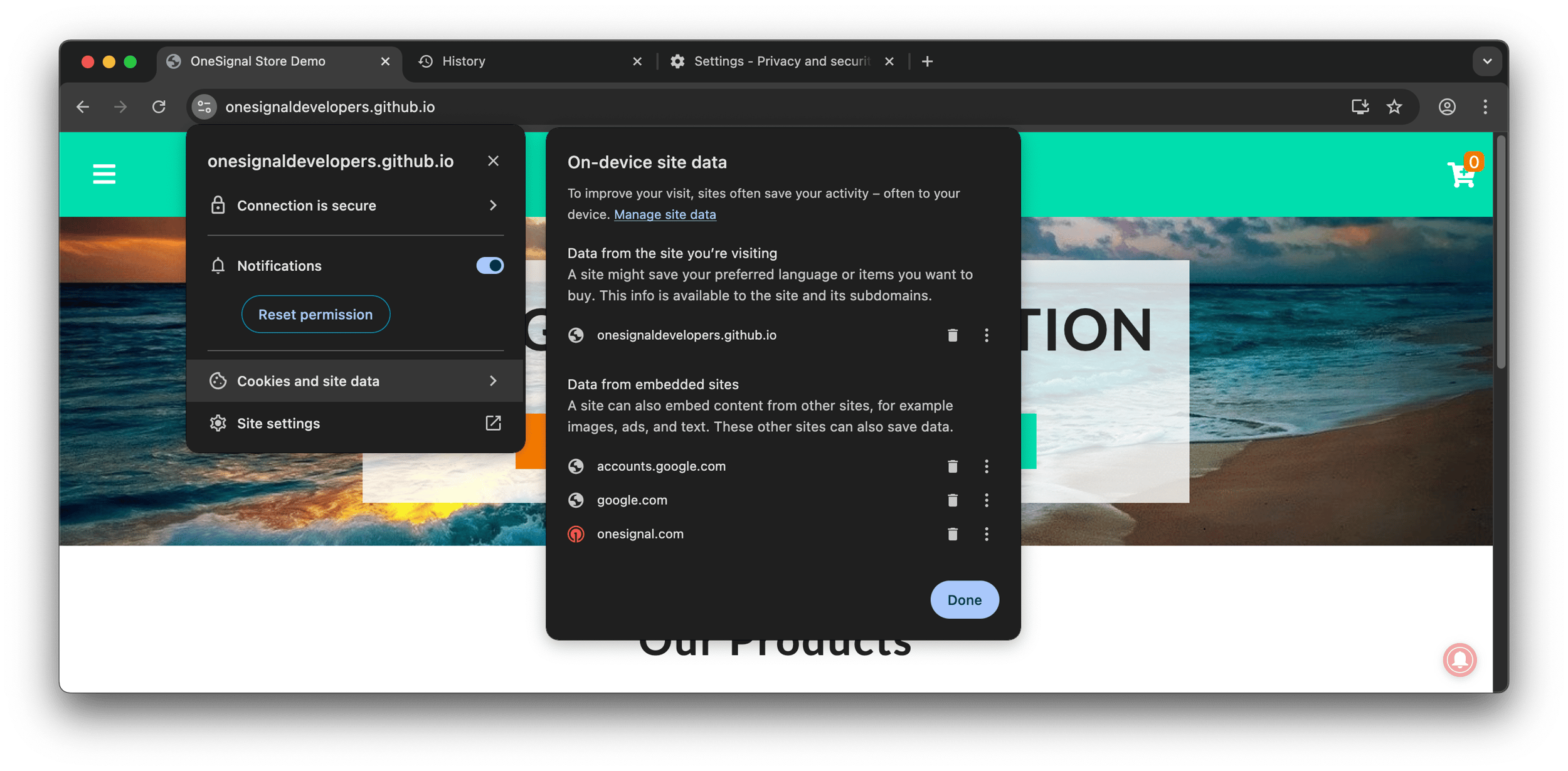Web push browser behavior - OneSignal