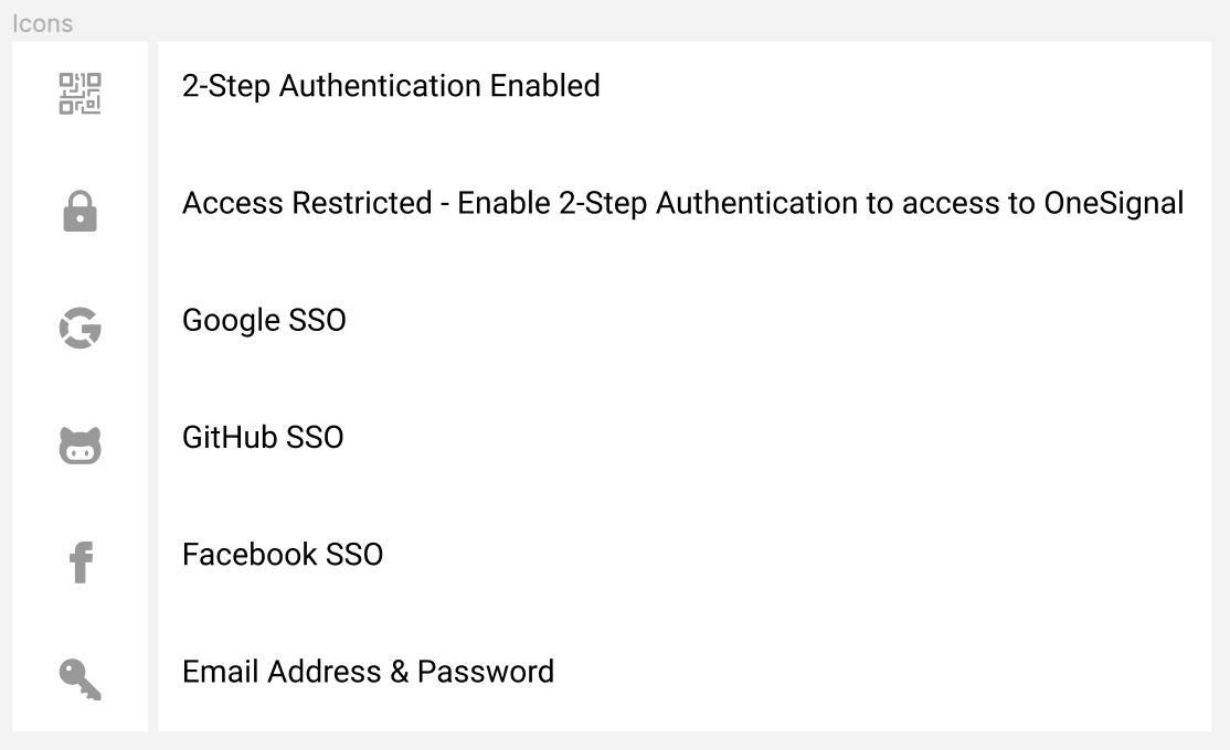Login method icons