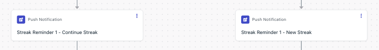Two push notification nodes.
