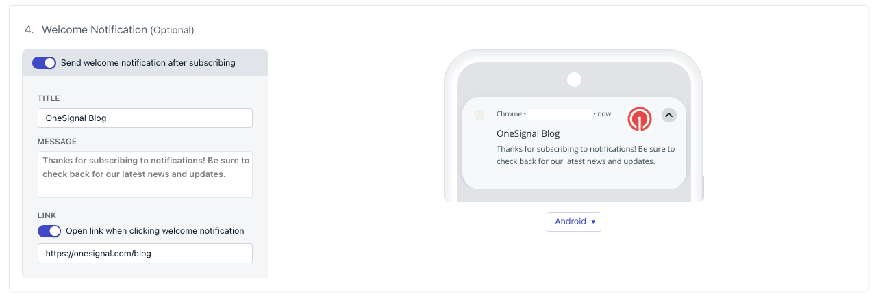 Web SDK setup - OneSignal